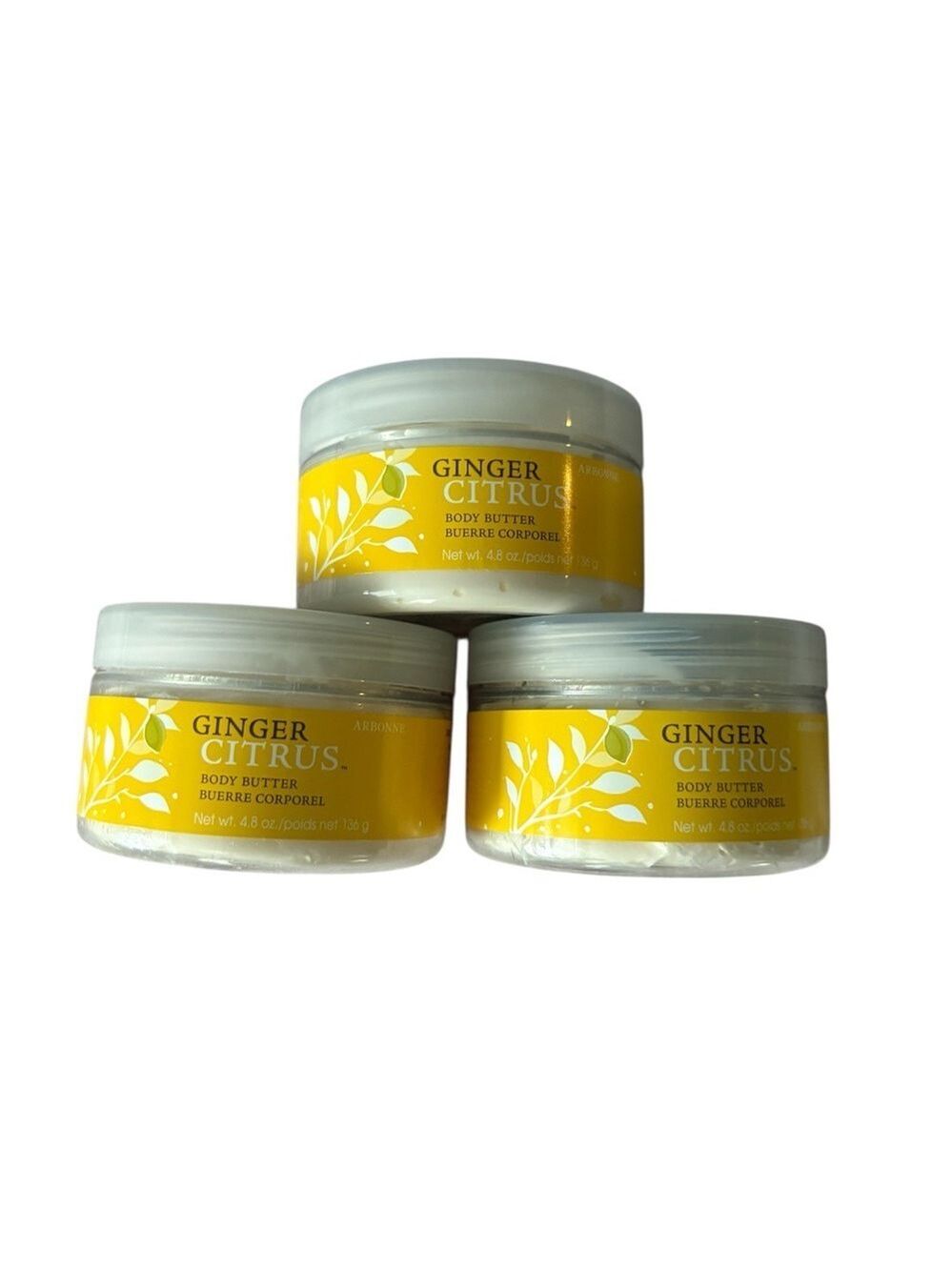 Arbonne Ginger Citrus Body Butter Set of 3 NEW